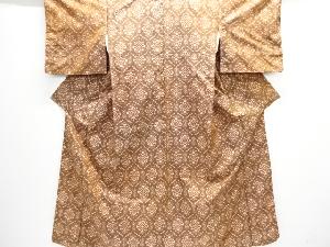 抽象花模様織り出し手織り紬着物アンサンブル